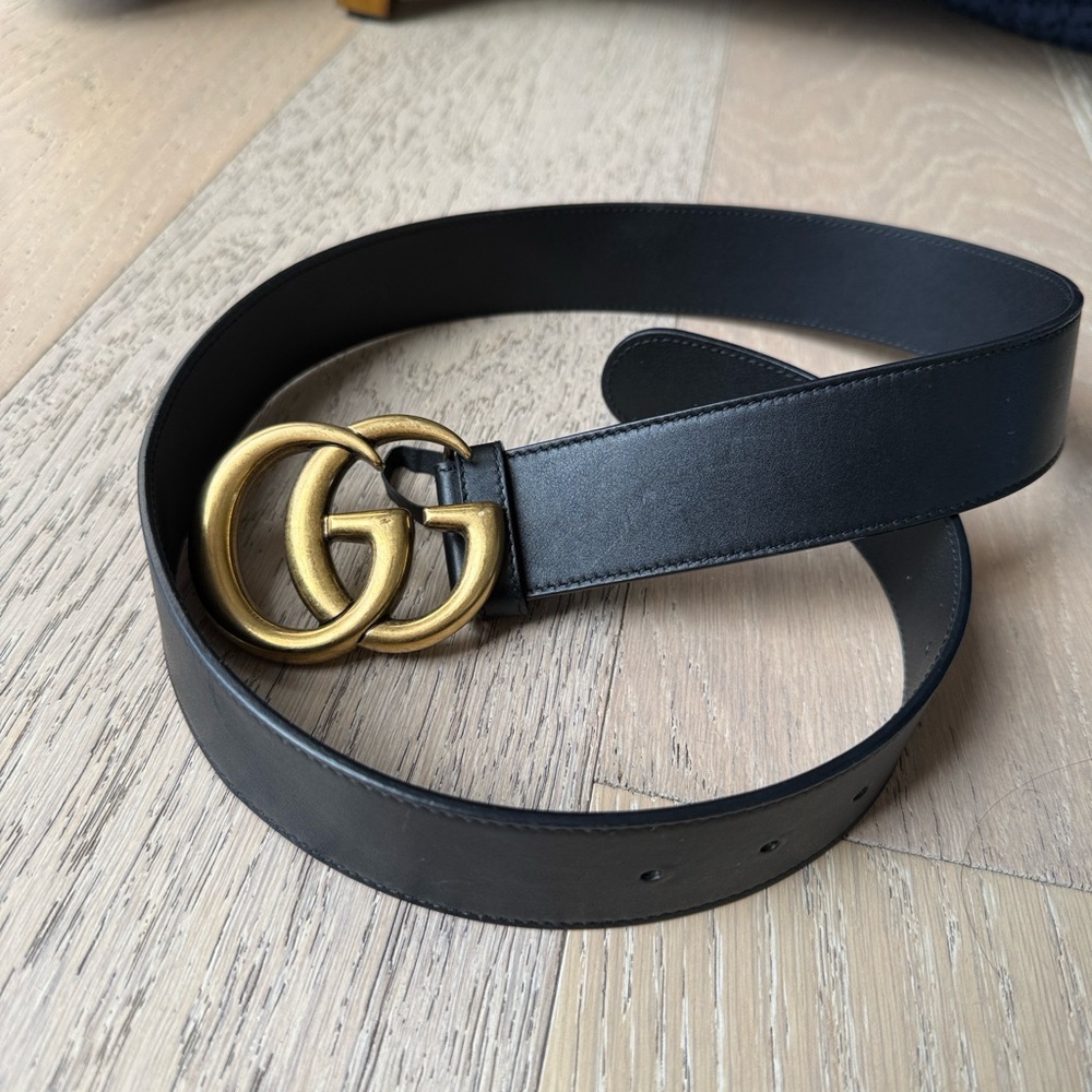 Gucci GG Marmont Wide Belt Black - Size 85